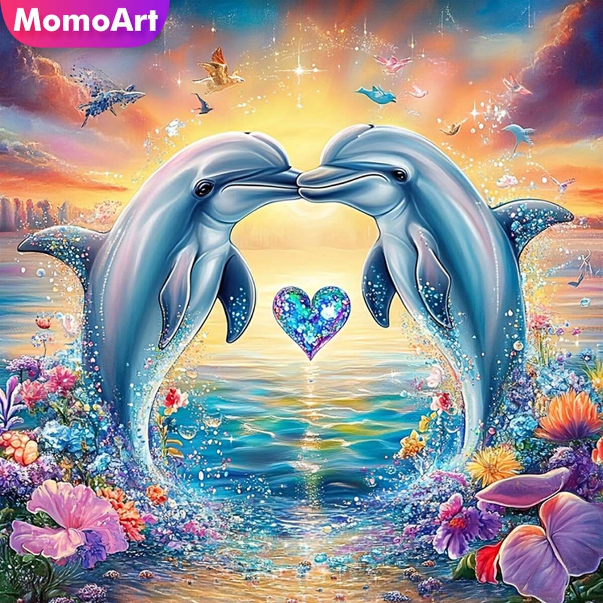 Photo Mosaic Print - Momoart Yeni Varış Elmas Boyama Yunus