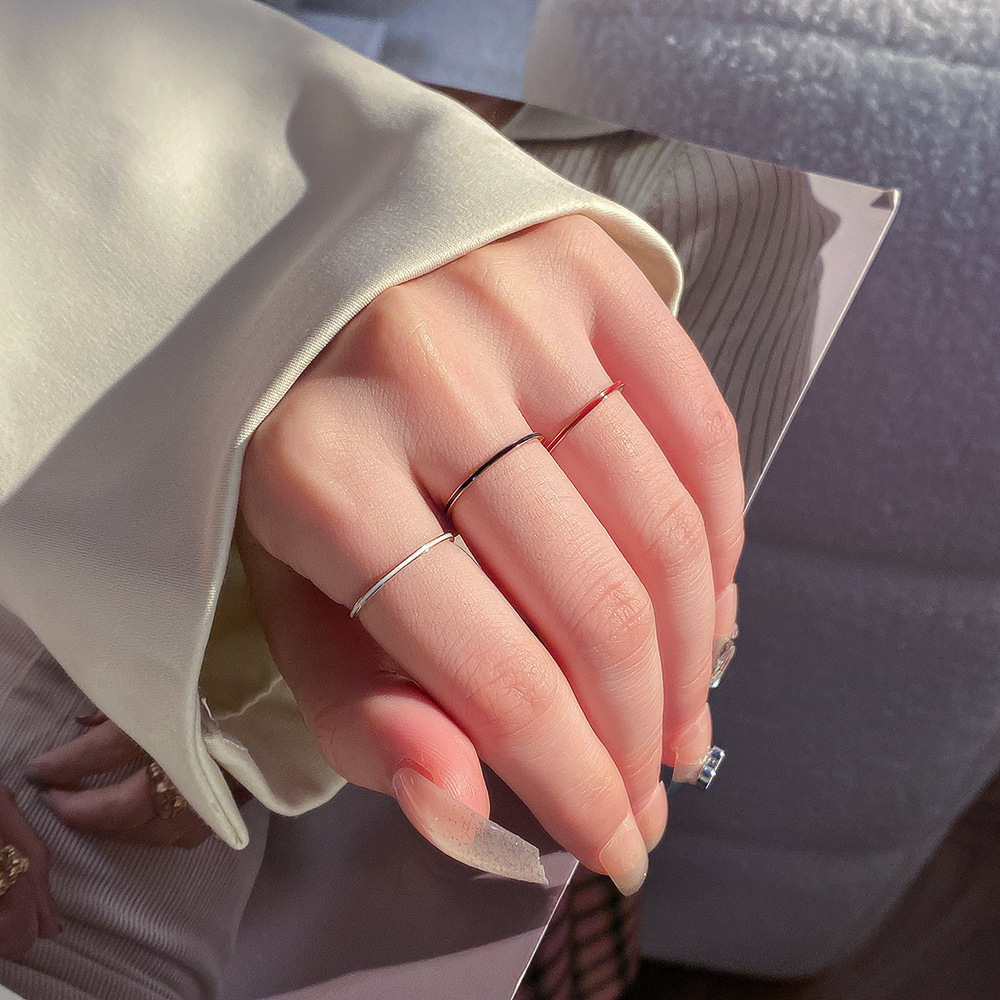 Initial Ring Custom - Titanyum Çelik Gül Altın Rengi 1mm
