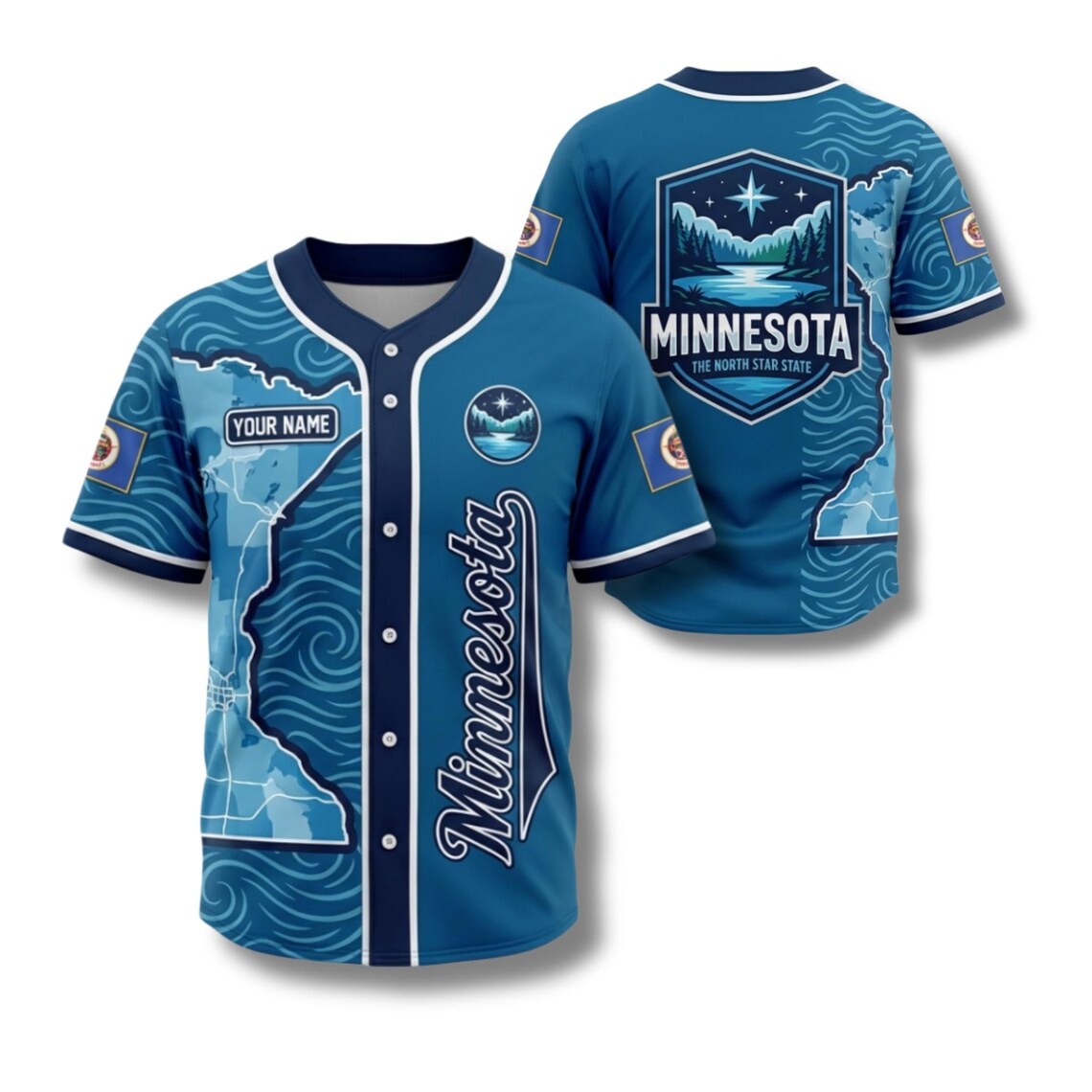 Custom Star Map - Özel Minnesota Beyzbol Forması Kuzey Yıldızı